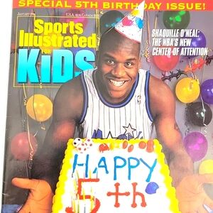 Sports Illustrated for Kids Spec Jan 1994 5th BDay Shaq Uncut Cards & Pull Out